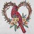 Cardinal In Heart Wreath