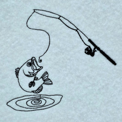 Fishing Scene Line Art