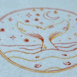 Moonlit Mermaid Tail Line Art