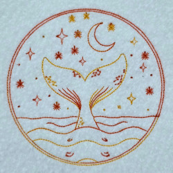 Moonlit Mermaid Tail Line Art