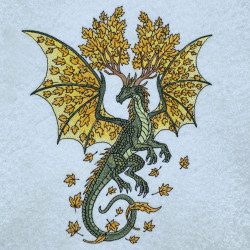 Dragon With Autumn Forest Antlers