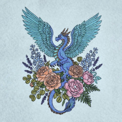 Dragon Among Flowers