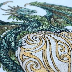 Green Dragon On Treasured Egg