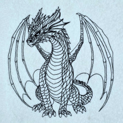 Royal Dragon Line Art