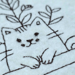 Cat In Flower Pot Line Art