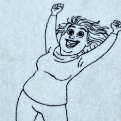 Doris Celebrating Line Art
