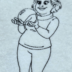 Doris Holding Fragile Sanity Line Art
