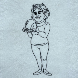 Doris Holding Fragile Sanity Line Art