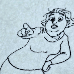 Pointing Doris Line Art