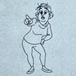 Pointing Doris Line Art