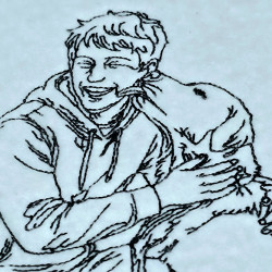 Boy Playing With His Dog  Line Art
