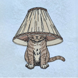 Little Cat Wth Lamp On Head