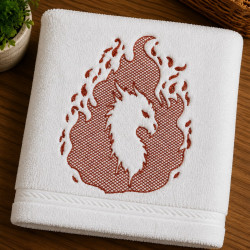 Flame Circle Dragon Embossed