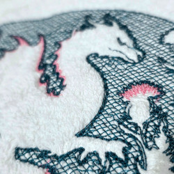 Celestial Teal Circle Dragon Embossed