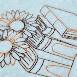 Books With Sun Flowers And Coffee