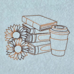 Books With Sun Flowers And Coffee
