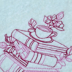 Floral Books With Teacup