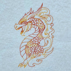 Ornamental Dragon Line Art