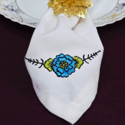 Blue Garden Bloom Napkin Corner