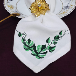 Tropical Monstera Leaf Napkin Corner