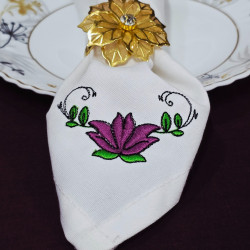Scroll Vine Flower Napkin Corner