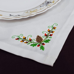 Golden Acorn And Pinecone Napkin Corner