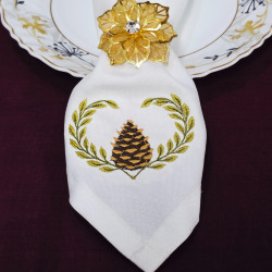 Classic Pinecone Wreath Napkin Corner
