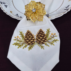Double Pinecone Napkin Corner
