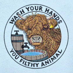 Highland Cow Wash Hands Quote - Free with $20 Purchase