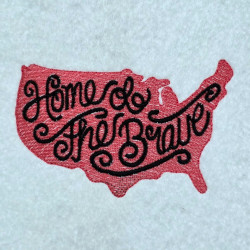 Home Of The Brave USA Map Quote