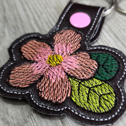 Pink Flower Snap Tab