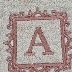Scroll Square Frame Monogram Letter A