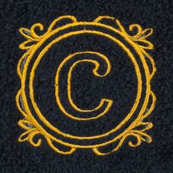 Round Scroll Frame Monogram Letter C