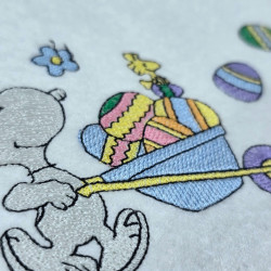 Nosey Dog Carrying Easter Eggs