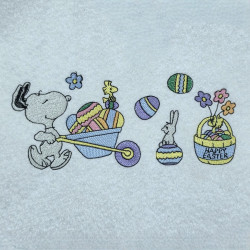 Nosey Dog Carrying Easter Eggs