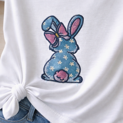 Easter Bunny Bow Applique