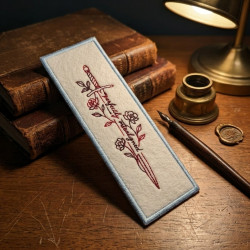 Pefectly Mis Aligned Rosey Sword ITH Bookmark