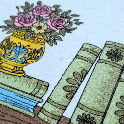 Rose Vase Bookshelf Panel