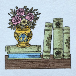 Rose Vase Bookshelf Panel