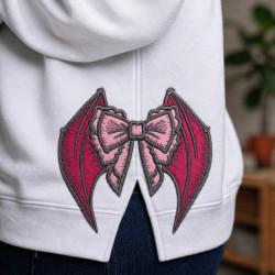 Black Dragon Wing ITH Split Bow Applique