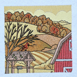 Autumn Barn Farm Scene Panel 01