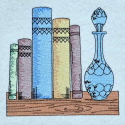 Cozy Bookshelf Panel Embroidery Design