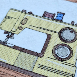 Vintage Sewing Machine Panel