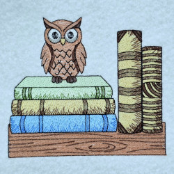 Wise Owl Library Bookshelf Panel