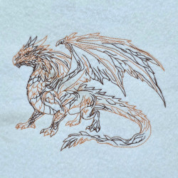Armored Dragon Line Art