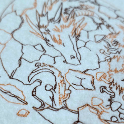 Cracked Egg Dragon Line Art