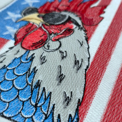 American Rooster Flag Embroidery Design