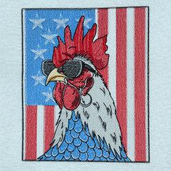 American Rooster Flag Embroidery Design