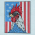 American Rooster Flag Embroidery Design