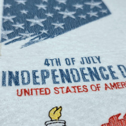Patriotic Fourth Of July Garden Flag Panel Embroidery Design